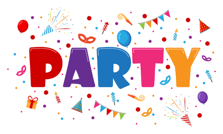 Celebration and Party invitation card with iconsのイラスト素材