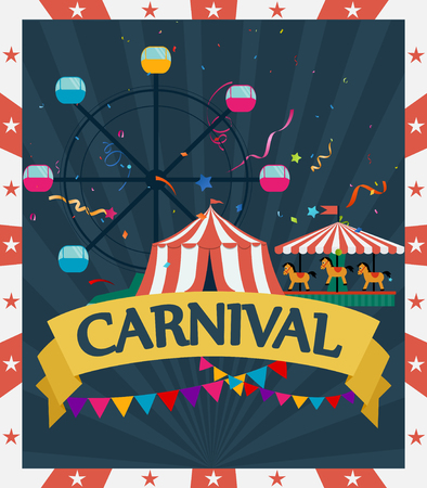 Funfair and carnival backgroundのイラスト素材