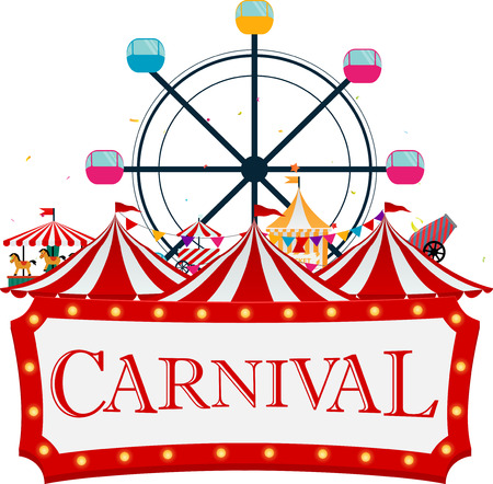 Funfair and carnival background.のイラスト素材