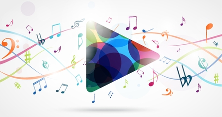 Colorful music notes backgroundのイラスト素材