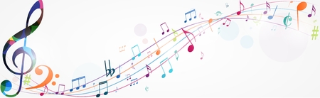 Colorful music notes background