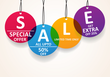 Sale tag isolated on whiteのイラスト素材