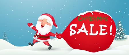 Christmas sale background with santa clausのイラスト素材