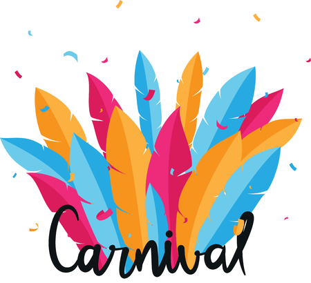 Carnival Lettering with party elements illustration.のイラスト素材