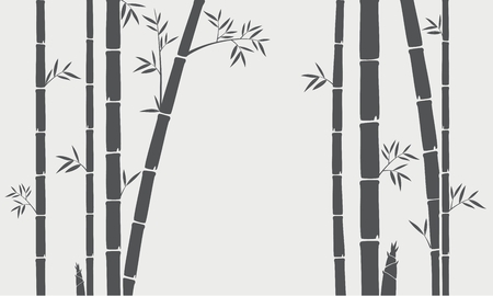 Bamboo tree silhouette backgroundのイラスト素材