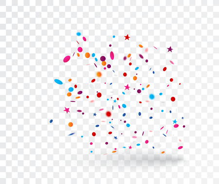 Celebration with Colorful confetti, isolated on transparent background Vector illustration.のイラスト素材