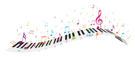 Colorful music notes backgroundのイラスト素材