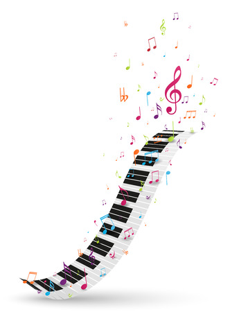 Colorful music notes backgroundのイラスト素材