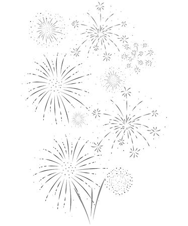 Fireworks festive and event , isolated on white backgroundのイラスト素材