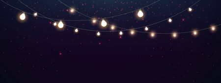 Magic Lights on night dark blue sky with sparkling starsのイラスト素材