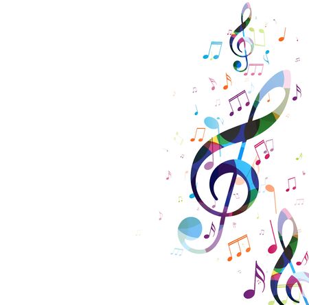 Colorful music notes background, abstract sign and symbolのイラスト素材