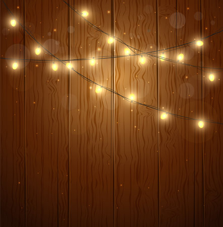 Colorful Christmas light on night backgroundのイラスト素材