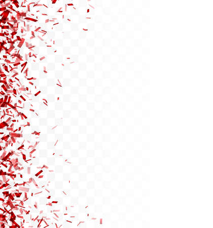 Vector Illustration of Red confetti , isolated on transparent backgroundのイラスト素材