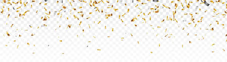 Vector Illustration of Gold confetti background, isolated on transparent backgroundのイラスト素材