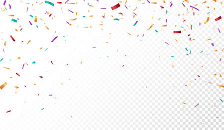 Vector Illustration of Colorful Confetti celebrations design isolated on transparent backgroundのイラスト素材