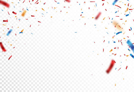 Vector Illustration of Colorful Confetti celebrations design isolated on transparent backgroundのイラスト素材
