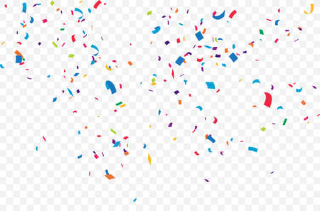 Vector Illustration of Colorful Confetti celebrations design isolated on transparent backgroundのイラスト素材