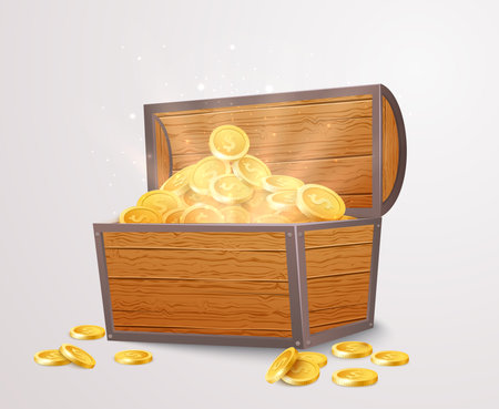 Gold coins banner, isolated on transparent backgroundのイラスト素材