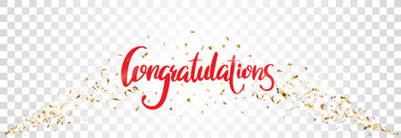 Congratulations banner , isolated on transparent background