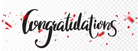 Congratulations banner , isolated on transparent backgroundのイラスト素材