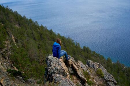 Staring into the Distant Lakeの写真素材