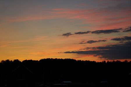 Summer Sunset in the Countrysideの写真素材