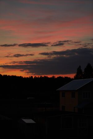 Summer Sunset in the Countrysideの写真素材