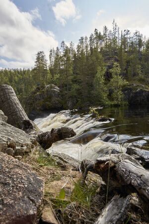 Waterfall on the river, 25 m high.の写真素材