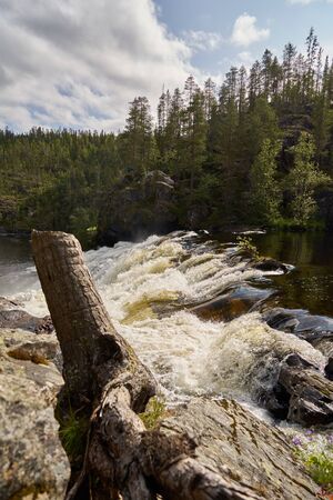 Waterfall on the river, 25 m high.の写真素材
