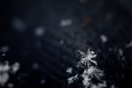 Snowflake in a Star Shape Shot in Macro