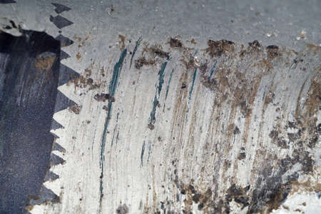 Severely scratched wing of a car damaged in a car crashの写真素材