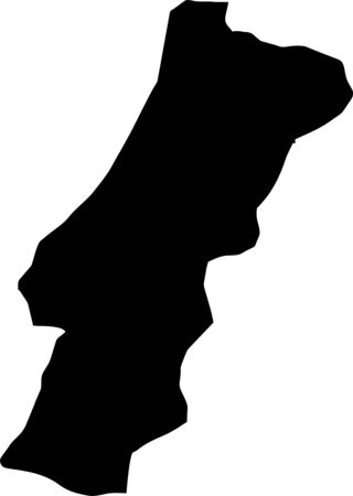 Silhouette maps European country of Portugal.のイラスト素材