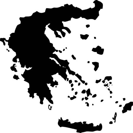 Silhouette maps European country of Greece.のイラスト素材