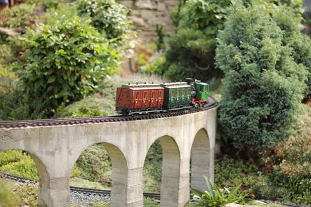 Model train on a miniature railway line.
Photo taken on: August 10th, 2014の写真素材