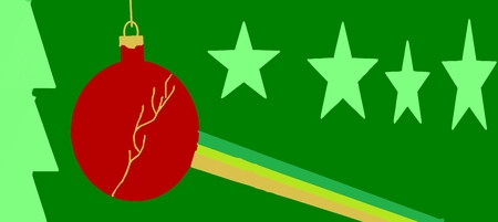 Christmas bulb (child's drawing on the computeのイラスト素材