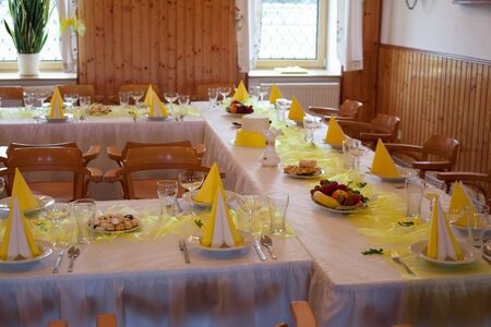 festive table place settings - wedding table