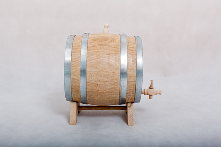A barrel of alcohol on a white background.の写真素材