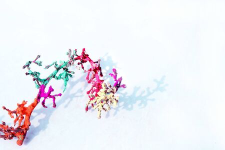 color creativity, Natural wooden color arts with abstract design on white backgroundの写真素材