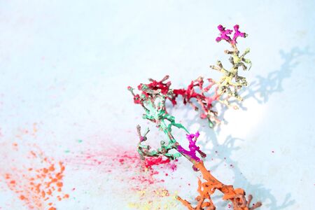 color creativity, Natural wooden color arts with abstract design on white backgroundの写真素材