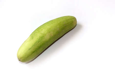 Fresh Organic Green Cucumber, Kakdi Healthy Vegetable over on white background, selective focus with blur.の写真素材