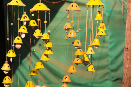 Traditional Indian handmade Items of Earthenware Or Ceramic at a Vendor Stall,decorative Sculpture Made with Earthen Mud, handcrafted traditional clay decoration toy in indian marketの写真素材