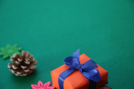 Season's greetings scene.Share your warm wishes with this image idea.view of magnificent gift box...