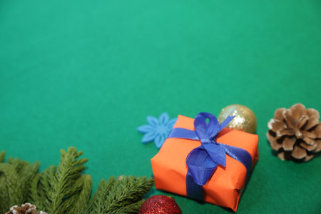 Season's greetings scene.Share your warm wishes with this image idea.view of magnificent gift box...