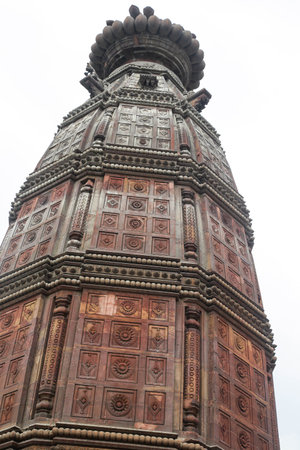 ancient Indian temple arches fragment,The sacred building carved from stone, Ancient rock curved temples of Hindu Gods at vrindavanの写真素材
