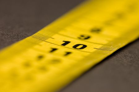 Soft plastic yellow measuring tapeの写真素材