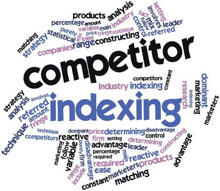 Abstract word cloud for Competitor indexing with related tags and termsの写真素材