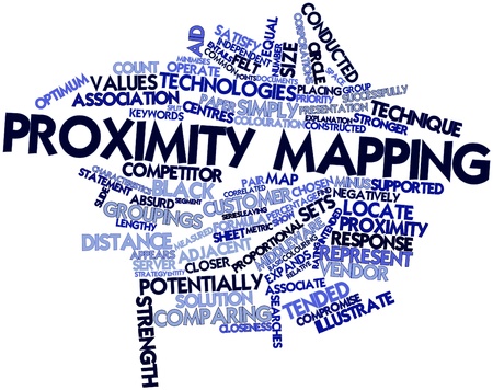 Abstract word cloud for Proximity mapping with related tags and termsの写真素材