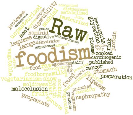 Abstract word cloud for Raw foodism with related tags and termsの写真素材