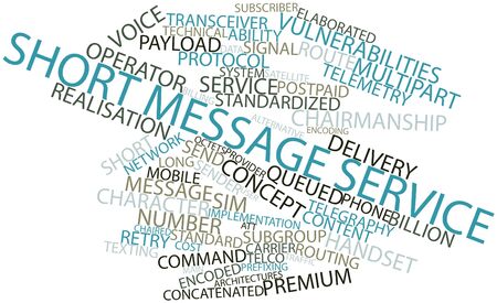 Abstract word cloud for Short Message Service with related tags and termsの写真素材
