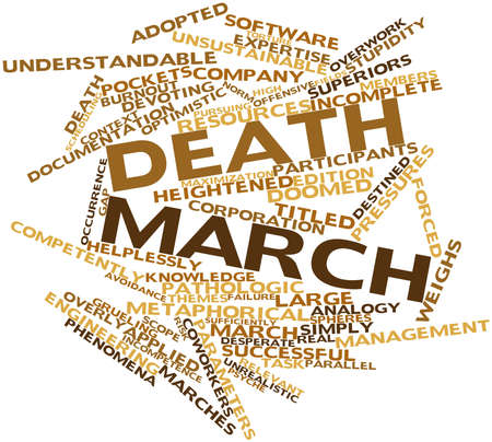 Abstract word cloud for Death march with related tags and termsの写真素材
